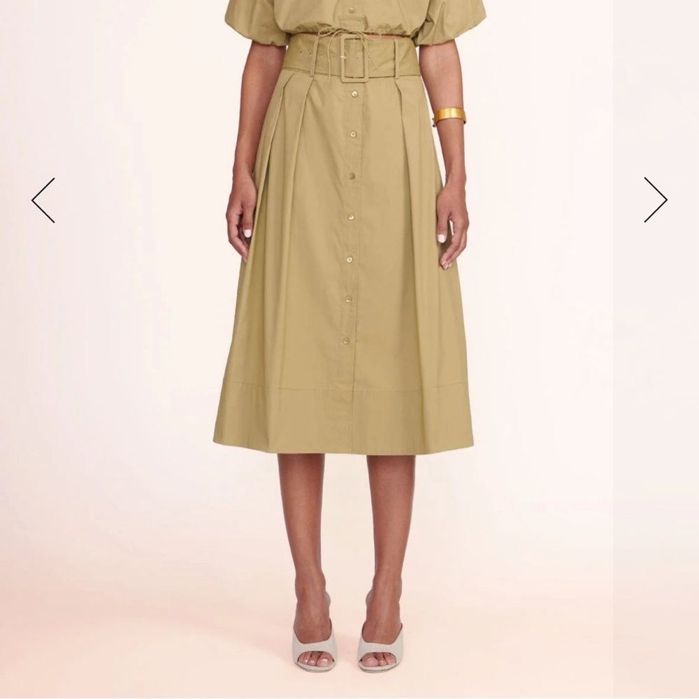 NWT staud Kingsley Khaki belted skirt 00